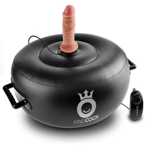 King Cock Vibrating Inflatable Dildo Hot Seat - Sex Machines