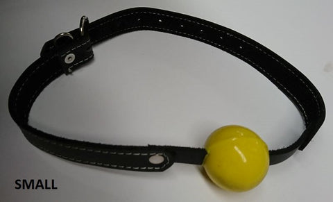 Amour Bondage Gag & Yellow Rubber Ball by Hell's Couture - Bondage Gags and Bits