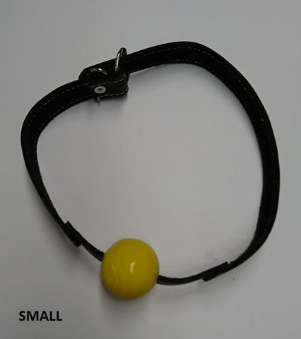 Amour Bondage Gag & Yellow Rubber Ball by Hell's Couture - Bondage Gags and Bits