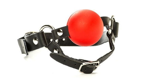 BDSM Ball Gag with Chin Strap Thin by BDStyle - Bondage Gags and Bits
