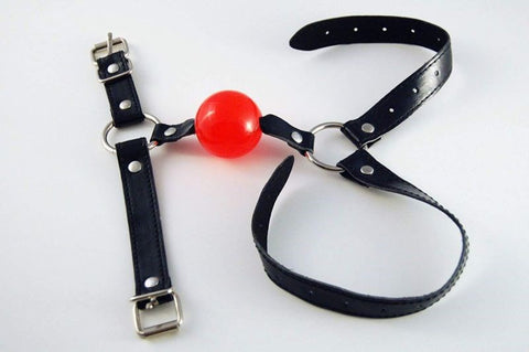BDSM Ball Gag with Chin Strap Thin by BDStyle - Bondage Gags and Bits