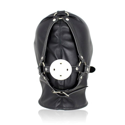 Bondage Supplies Full Head Hood With Mouth Gag