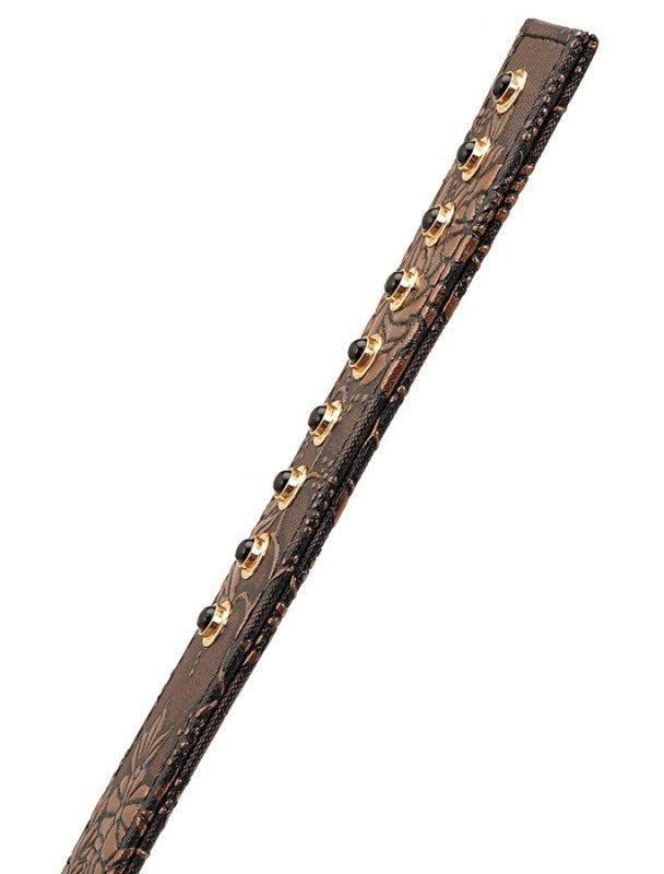 Brown Floral Print Paddle - Paddles And Slappers
