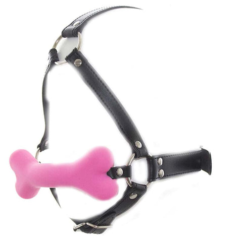 Canine Silicone Bone Gag with Head Harness by BDstyle - Bondage Gags and Bits