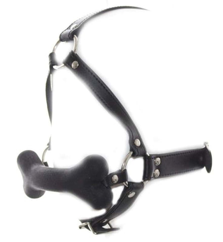 Canine Silicone Bone Gag with Head Harness by BDstyle - Bondage Gags and Bits
