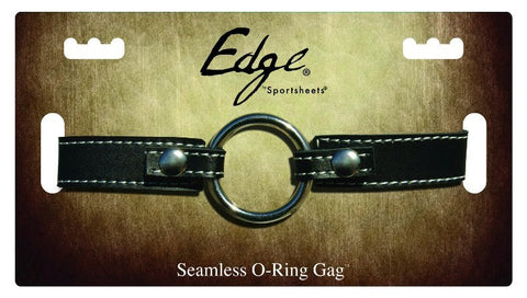 Edge Leather Seamless O-Ring Gag by Sportsheets - Bondage Gags and Bits