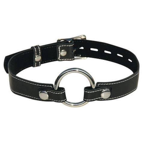 Edge Leather Seamless O-Ring Gag by Sportsheets - Bondage Gags and Bits
