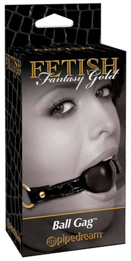 Pipedream Fetish Fantasy Bondage Gold Ball Gag - Bondage Gags and Bits