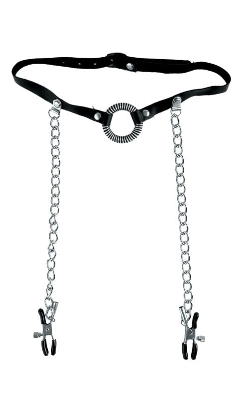 Fetish Fantasy Limited Edition O Ring Gag and Nipple Clamps - Bondage Gags and Bits