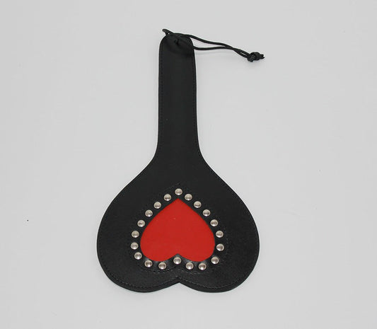 Fetish Wealth Slapper Leather Heart by Hell's Couture - Paddles And Slappers