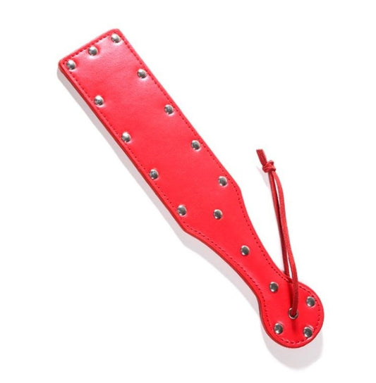 Bondage Paddle Red Leather with Studs by Hell's Couture - Paddles And Slappers