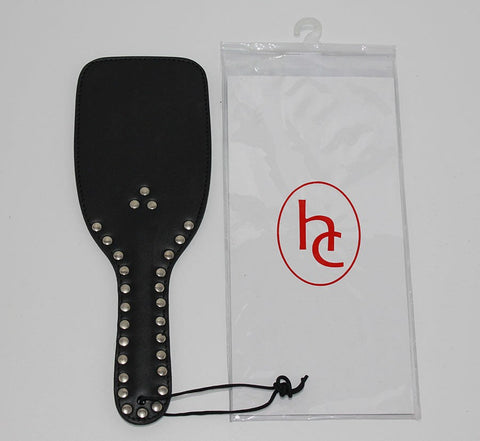 Wide Ping-Pong Studded Leather Paddle by Hell's Couture - Paddles And Slappers