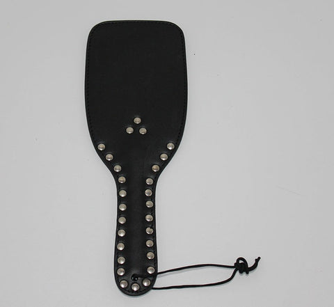 Wide Ping-Pong Studded Leather Paddle by Hell's Couture - Paddles And Slappers