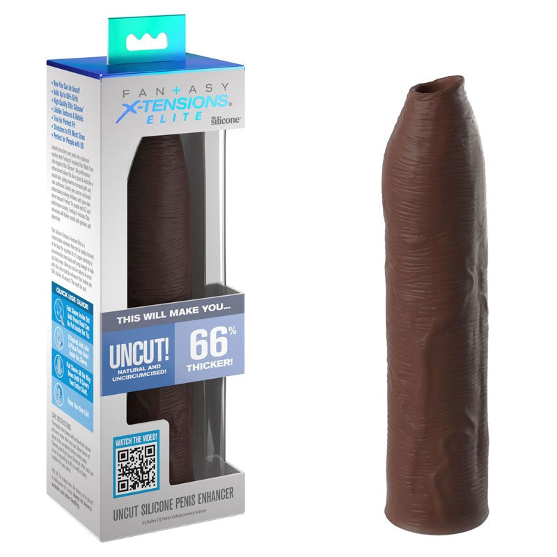 Fantasy X-Tensions Elite Uncut Silicone Penis Enhancer - Penis Sleeves and Extenders