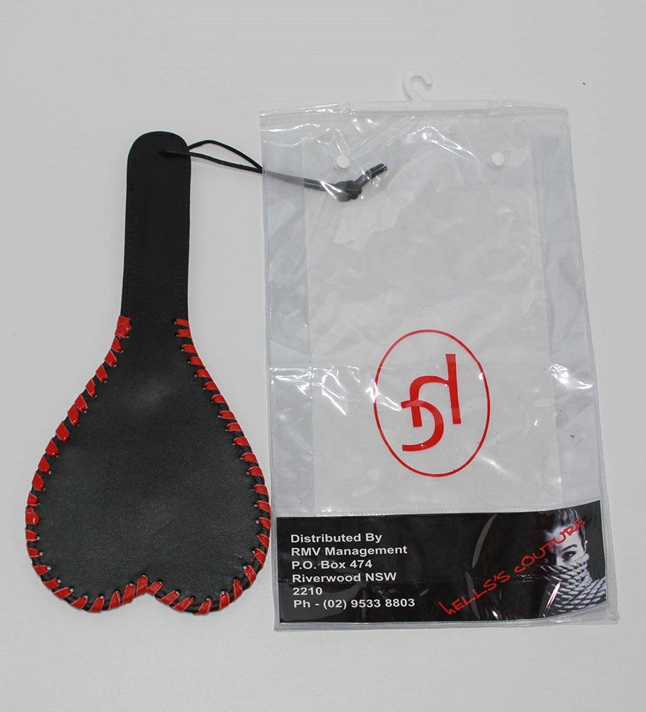Kitties playpen Heart Shaped Leather Paddle 28cm - Paddles And Slappers