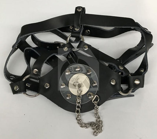 Leather Head Harness Gag with Stopper
