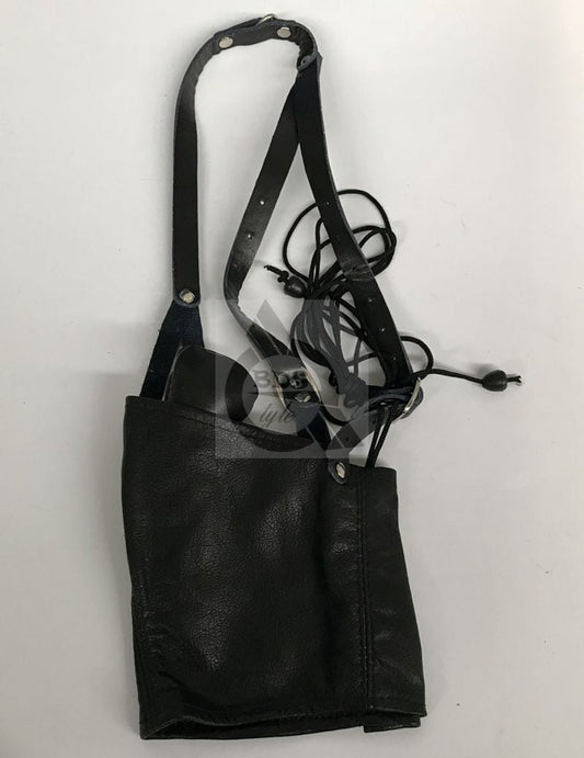 Leather Neck Corset Harness with Stuffer Gag