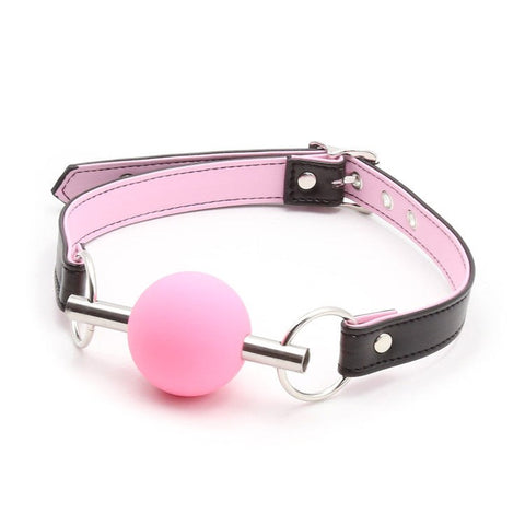 Metal Bar Silicone Ball Bondage Gag by BDStyle - Bondage Gags and Bits