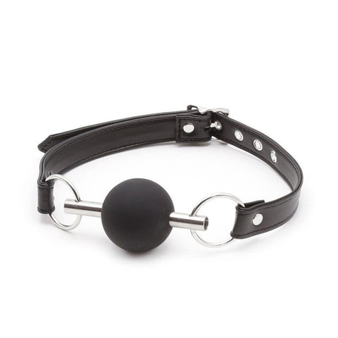 Metal Bar Silicone Ball Bondage Gag by BDStyle - Bondage Gags and Bits