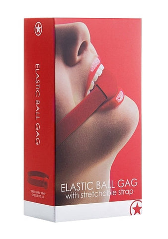 Bondage Ouch Elastic Rubber 0Ball Gag Red - Bondage Gags and Bits