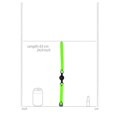 OUCH! Glow in Dark Breathable Ball Gag by Shots Toys - Bondage Gags and Bits