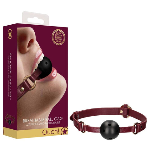 OUCH! Halo Breathable Ball Gag Mouth Restraint - Bondage Gags and Bits