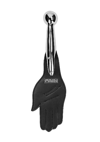 Saddle Leather Hand Paddle Metal Ball Handle by Shots Toys - Paddles And Slappers