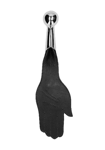Saddle Leather Hand Paddle Metal Ball Handle by Shots Toys - Paddles And Slappers