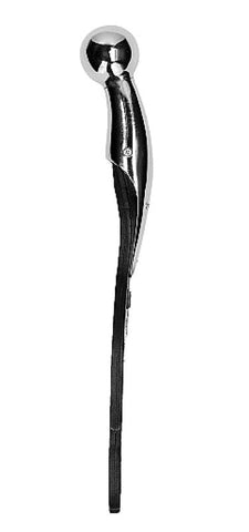 Saddle Leather Hand Paddle Metal Ball Handle by Shots Toys - Paddles And Slappers