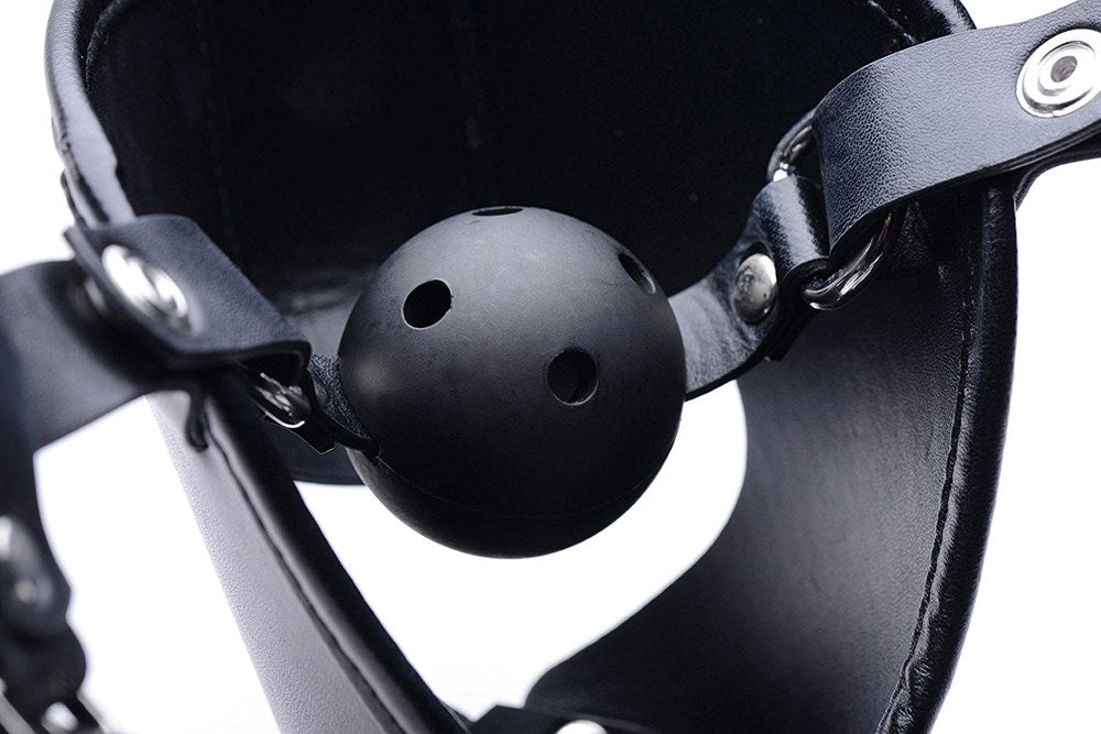 Pup Puppy Play Hood and Breathable Ball Gag - Bondage Gags and Bits