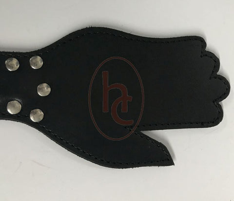 Puppy Cage Leather Hand Paddle by Hell's Couture - Paddles And Slappers