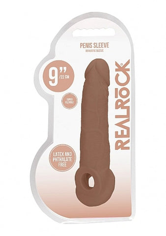REALROCK 9'' Penis Extender with Rings Penis Extension - Penis Sleeves and Extenders