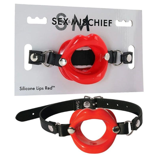 Sex & Mischief Silicone Lips Mouth Gag Mouth Restraint - Bondage Gags and Bits