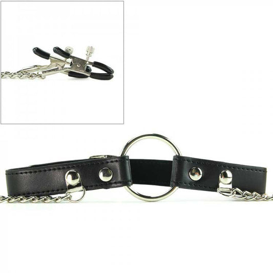 Seize O-Ring Gag With Nipple Clamps