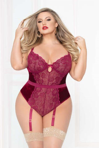 Smooth Like Velvet Womens Teddy by Seven 'til Midnight - Teddies and Bodysuits