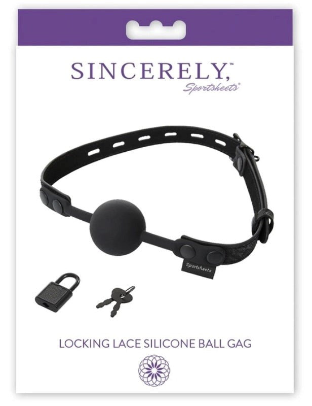 Sincerely Locking Lace Silicone Ball Gag by Sportsheets - Bondage Gags and Bits