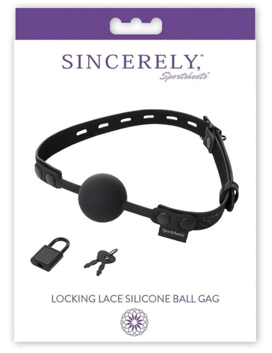 Sincerely Locking Lace Silicone Ball Gag by Sportsheets - Bondage Gags and Bits