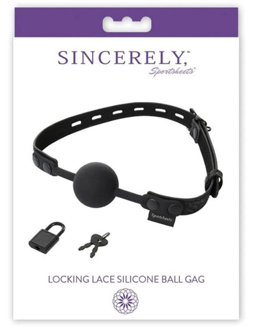 Sincerely Locking Lace Silicone Ball Gag by Sportsheets - Bondage Gags and Bits