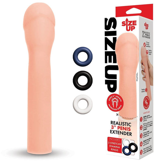 Size Up Mens Realistic Penis Extender Sleeve