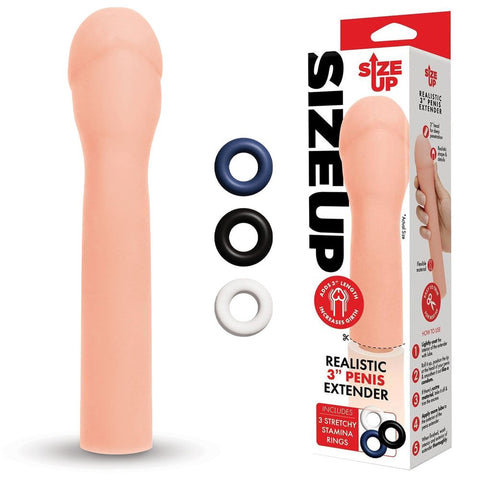 Size Up 3'' Penis Extender 3'' Penis Extension Sleeve - Penis Sleeves and Extenders