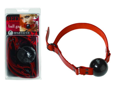 Large Red Rubber Ball Gag With D-Ring by Spartacus - Bondage Gags and Bits