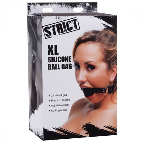 Strict XL Black 2 Inch Silicone Ball Gag by XR Brands - Bondage Gags and Bits
