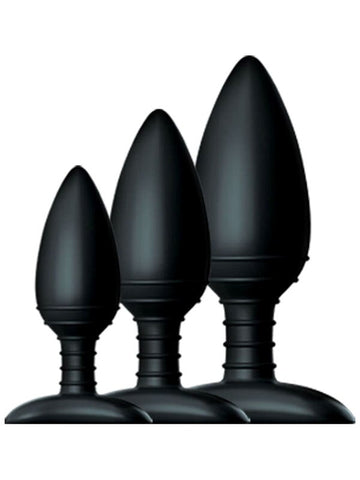 Butt Plug Trio 3 Size Solid Silicone Black by Nexus - Personal Massagers