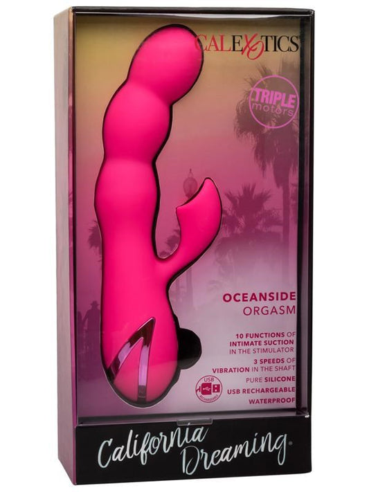 Calexotics California Dreaming Oceanside Silicone Rabbit Vibrator Pink