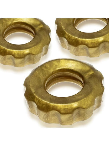 Super Huj 3 Pack Cock Rings Bronze Metallic by Hunkyjunk - Cock Ring Sets