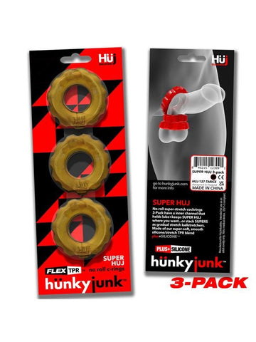 Super Huj 3 Pack Cock Rings Bronze Metallic by Hunkyjunk - Cock Ring Sets