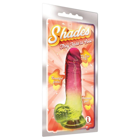 Shades 8'' Jelly TPR Dong Pink by Icon Brands - Realistic Dildos