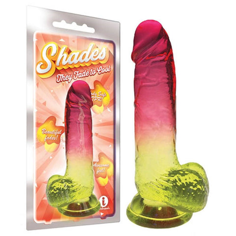 Shades 8'' Jelly TPR Dong Pink by Icon Brands - Realistic Dildos