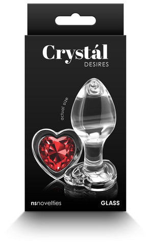 Crystal Desires Red Heart Butt Plug Medium by NS Novelties - Butt Plugs
