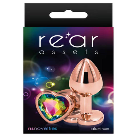 Rear Assets Rose Gold Heart Small Anal Plug - Butt Plugs